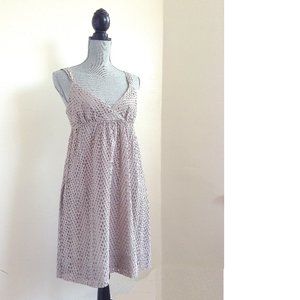 Vince Eyelet Cotton Dress Taupe Babydoll Empire 8